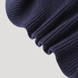 Women’s navy knit cardigan with denim trim