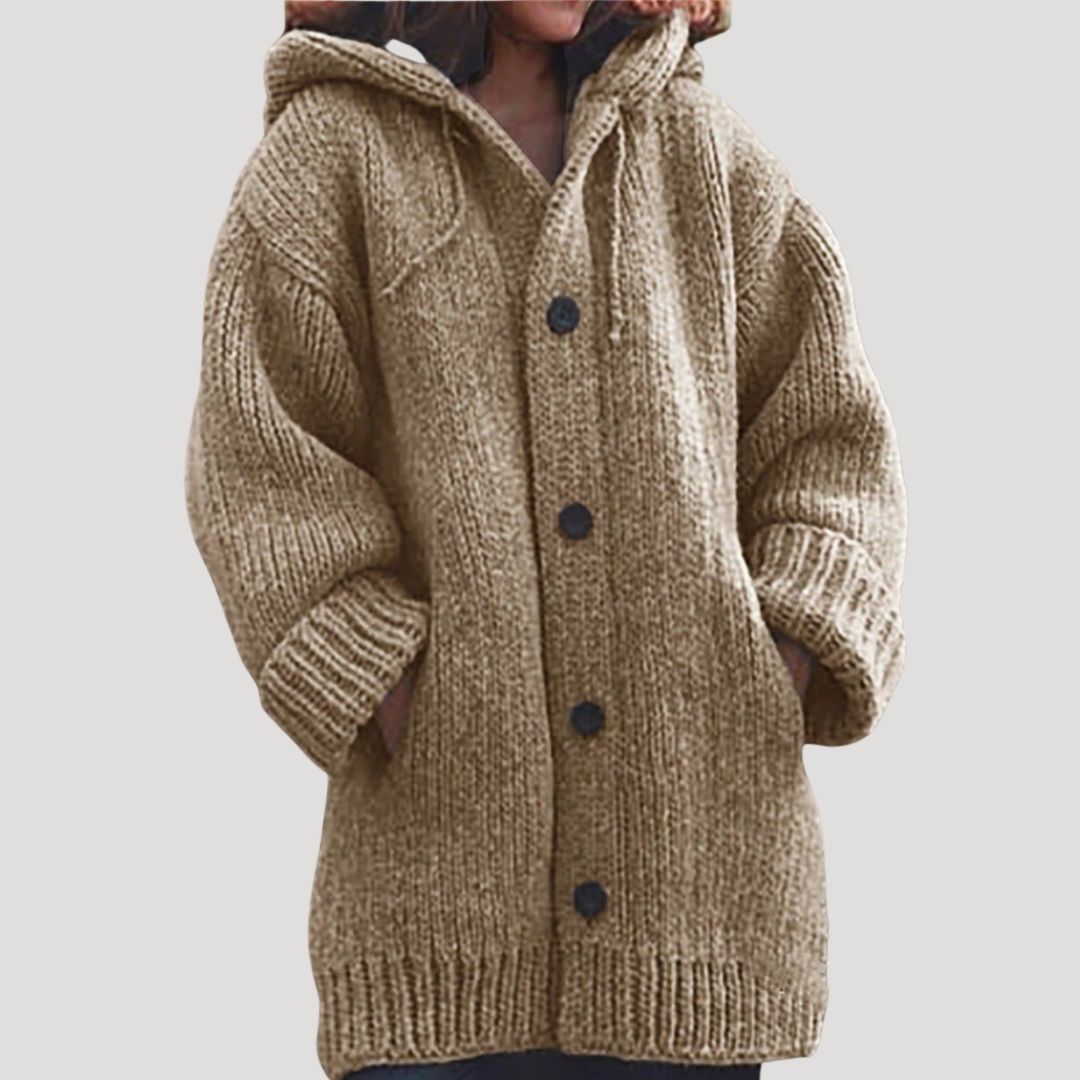 Women’s chunky knit wool winter coat
