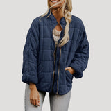 Women’s quilted oversized zip up puffer jacket