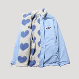 Women's reversible fleece heart print jacket