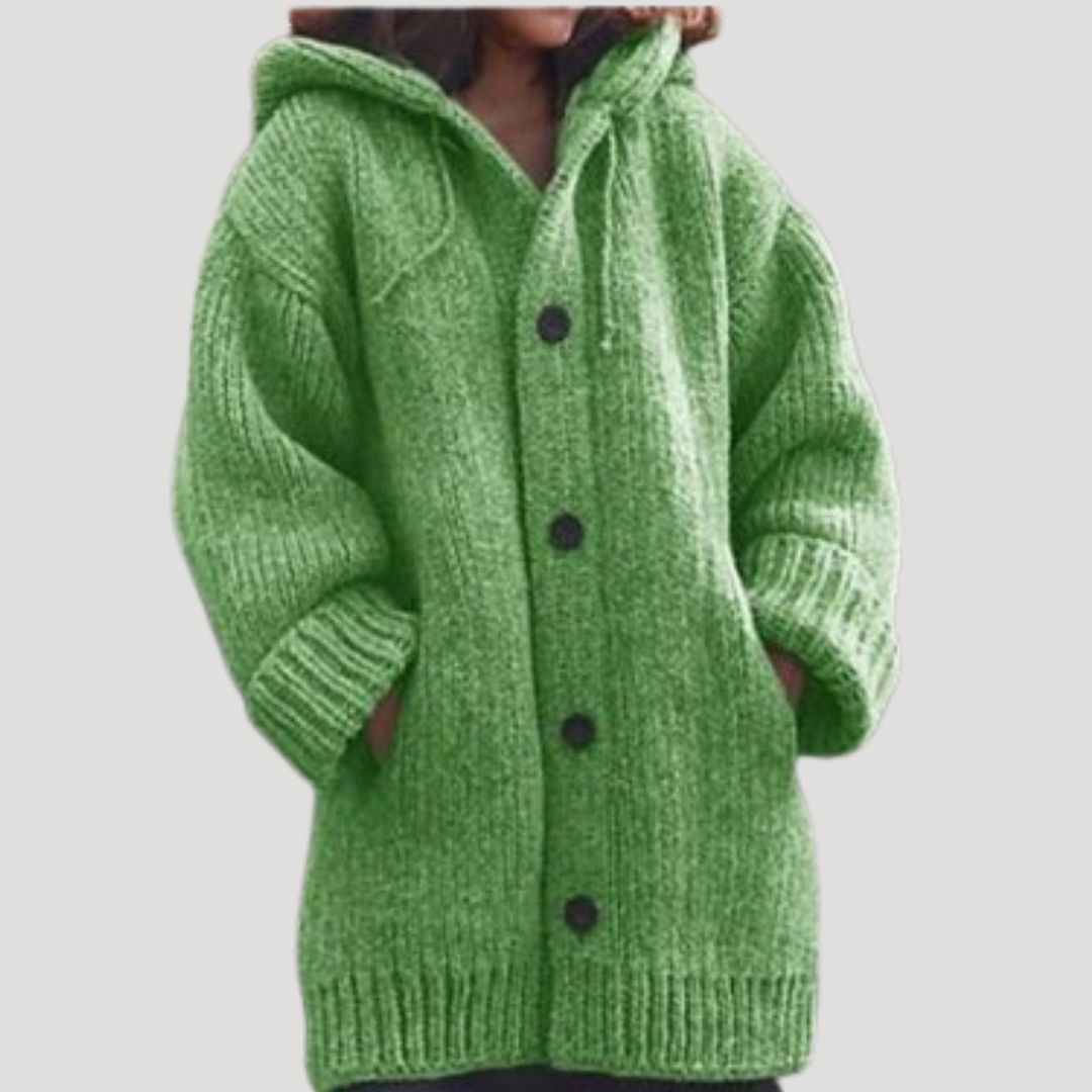 Women’s chunky knit wool winter coat