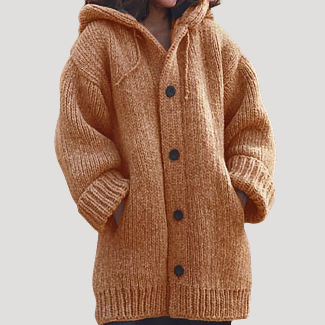 Women’s chunky knit wool winter coat