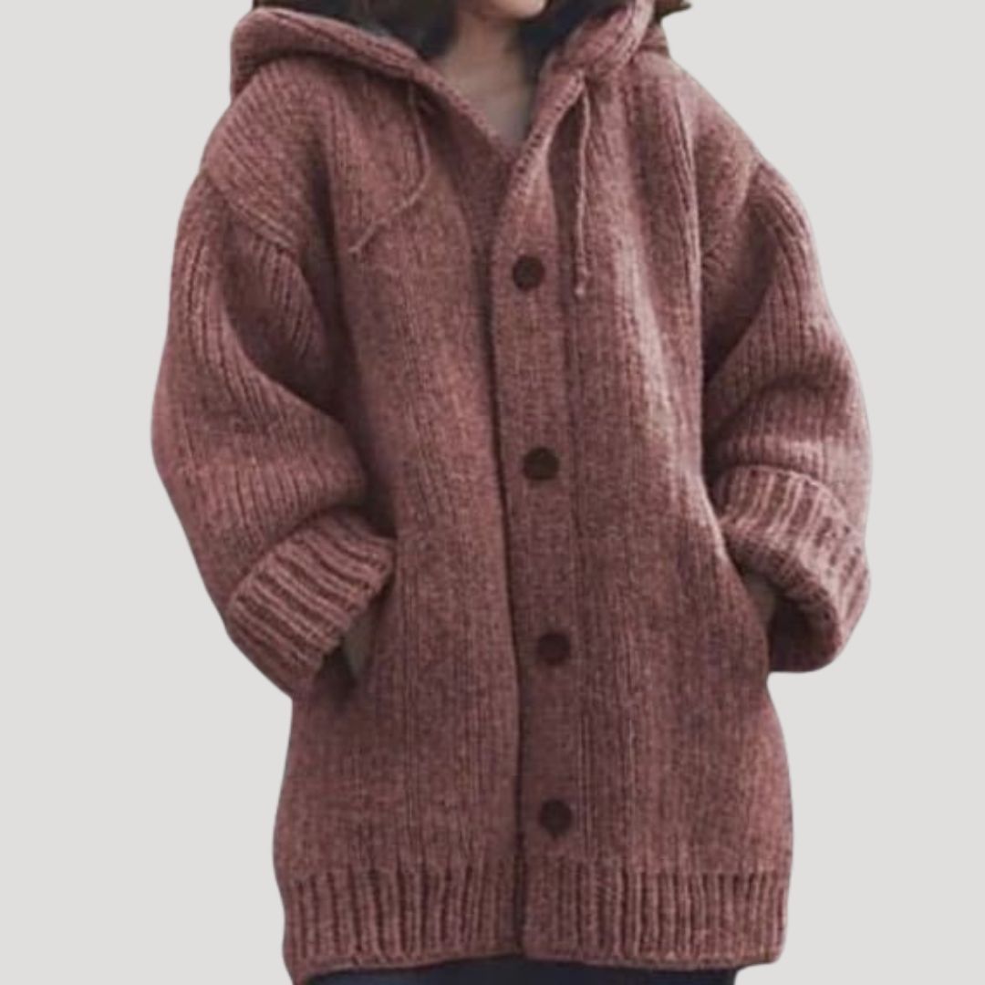 Women’s chunky knit wool winter coat