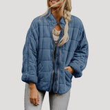 Women’s quilted oversized zip up puffer jacket