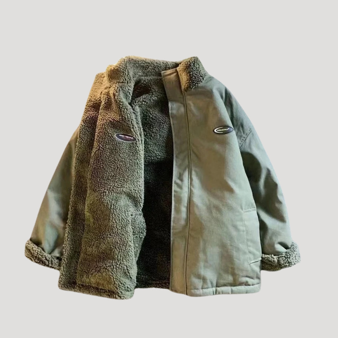 Women's reversible fleece heart print jacket