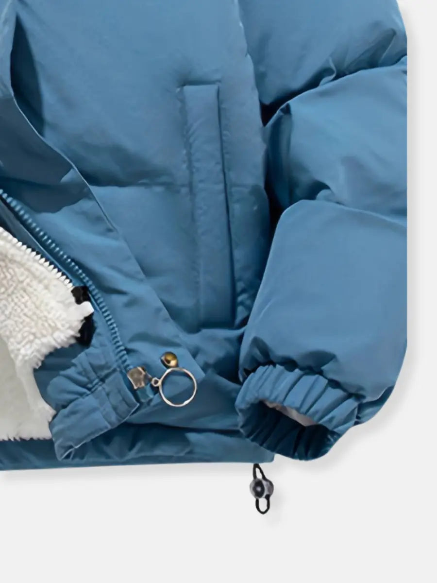 Luxury Winter Puffer Hooded Jacket with Plush Inner Lining