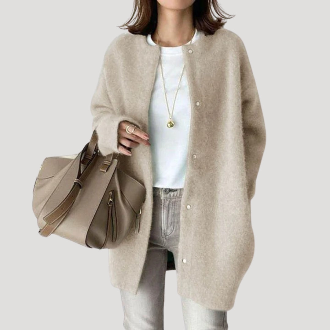 Women's cozy wool cardigan long knitwear