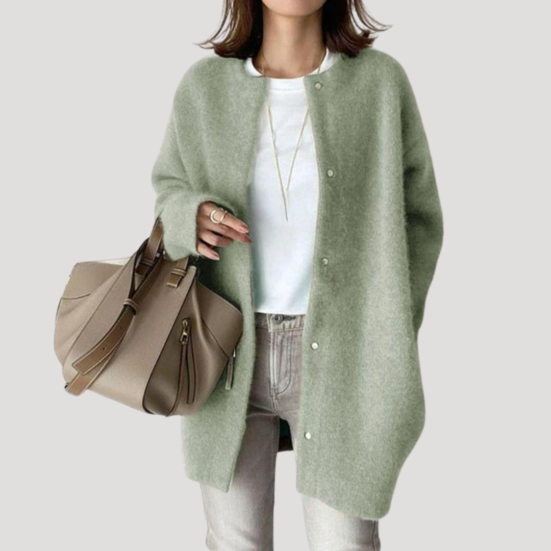 Women's cozy wool cardigan long knitwear