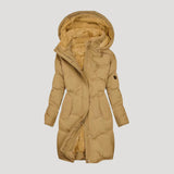 Women’s long waterproof hooded faux fur winter coat