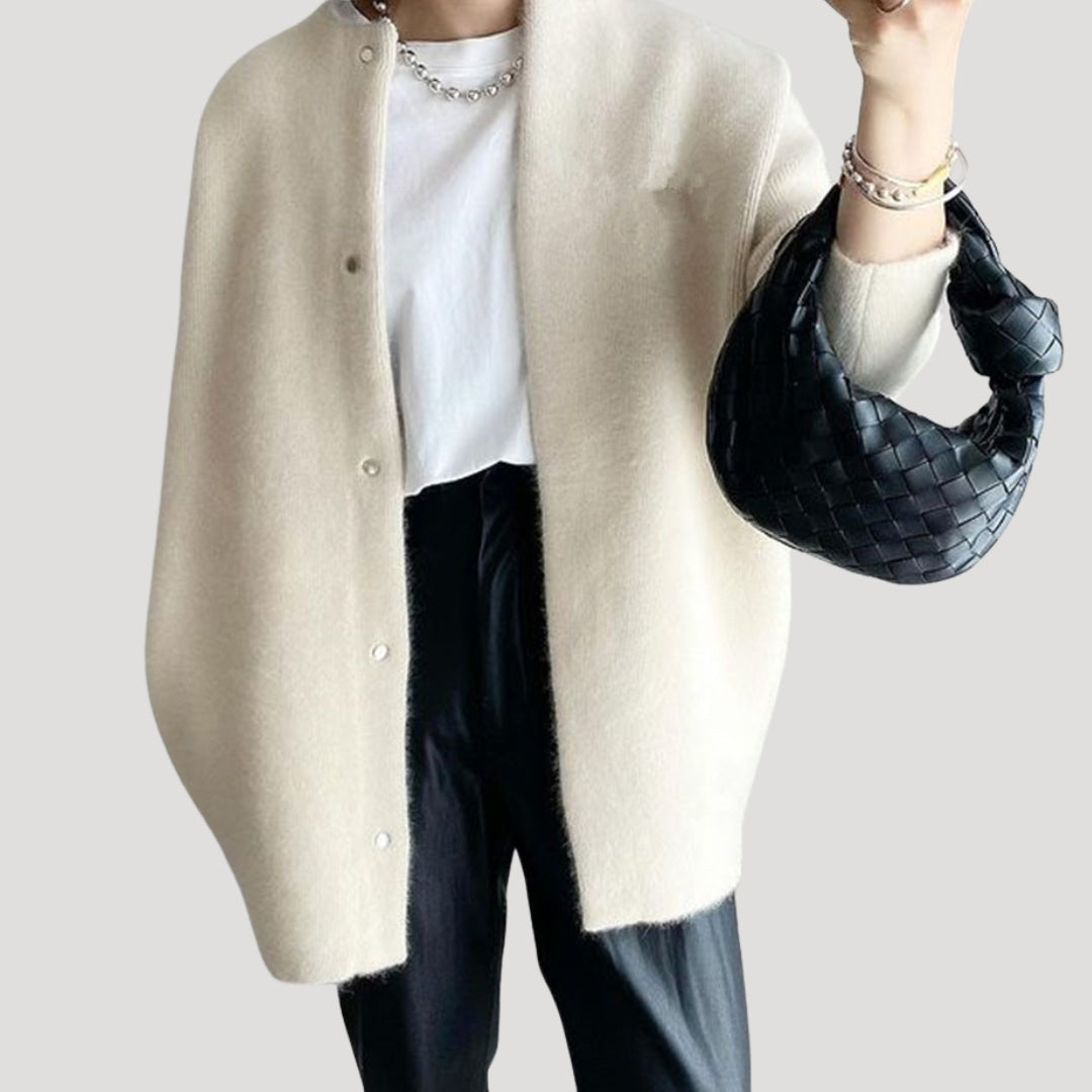 Women's cozy wool cardigan long knitwear