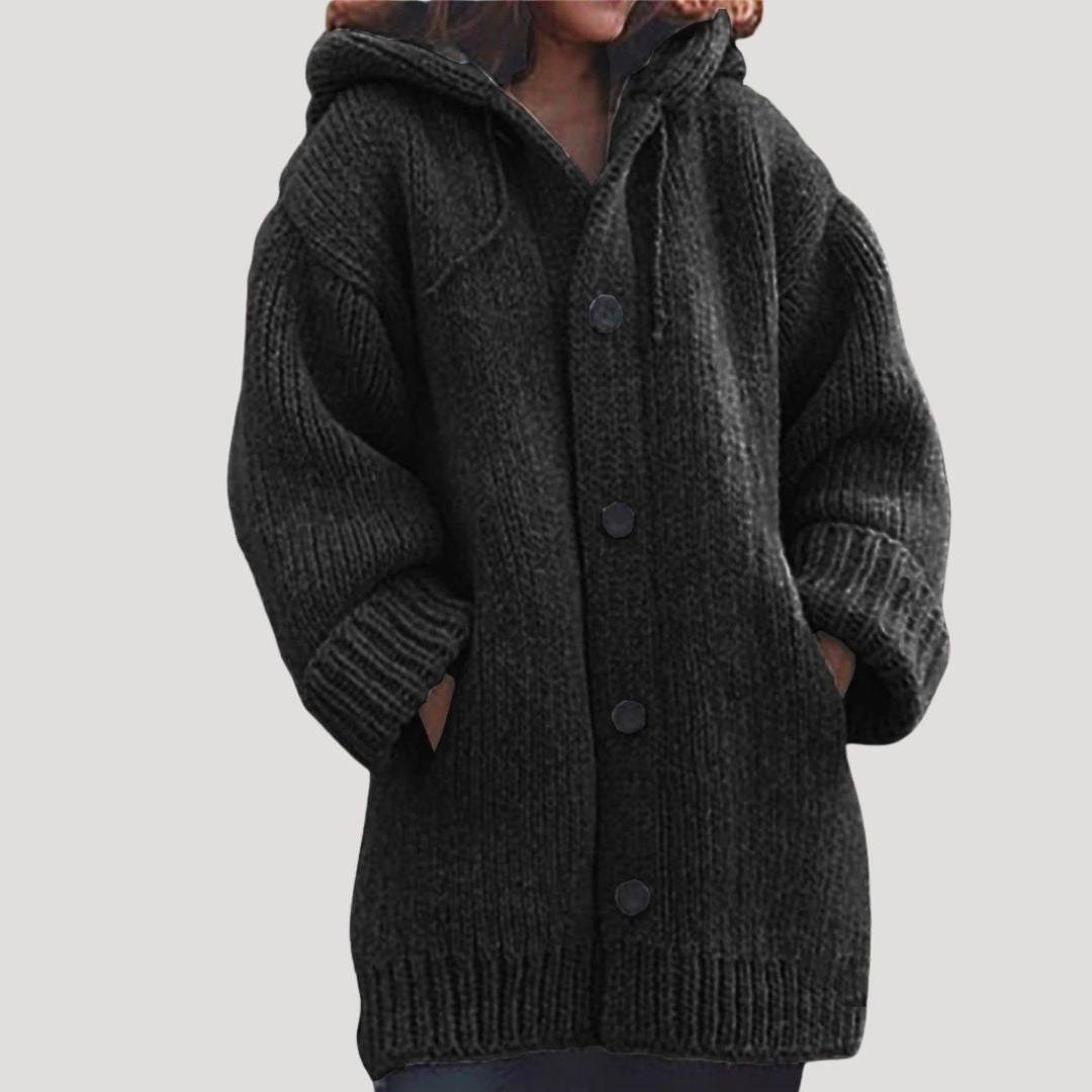 Women’s chunky knit wool winter coat