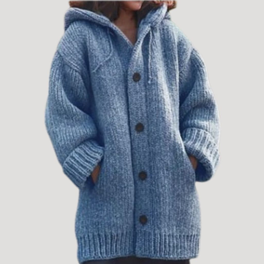 Women’s chunky knit wool winter coat
