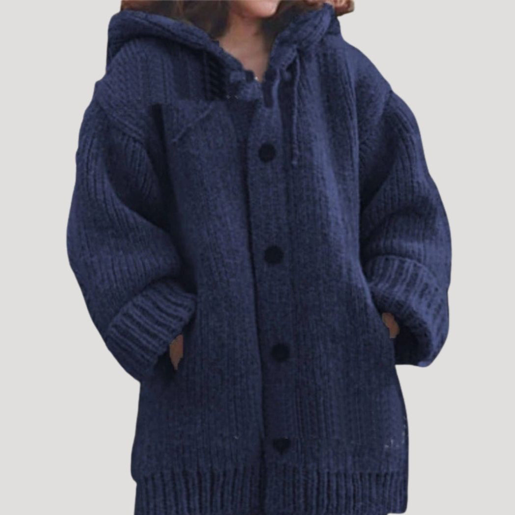 Women’s chunky knit wool winter coat