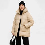 Gleame Puffer Winter Jacket – Oversized Women's Winter Jacket with Hood and Down Filling