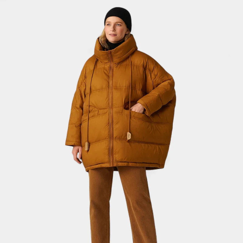 Gleame Puffer Winter Jacket – Oversized Women's Winter Jacket with Hood and Down Filling