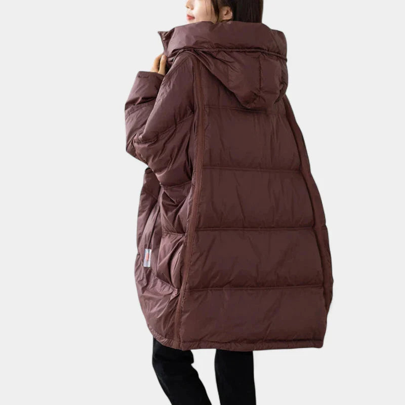 Gleame Puffer Winter Jacket – Oversized Women's Winter Jacket with Hood and Down Filling