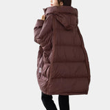 Gleame Puffer Winter Jacket – Oversized Women's Winter Jacket with Hood and Down Filling
