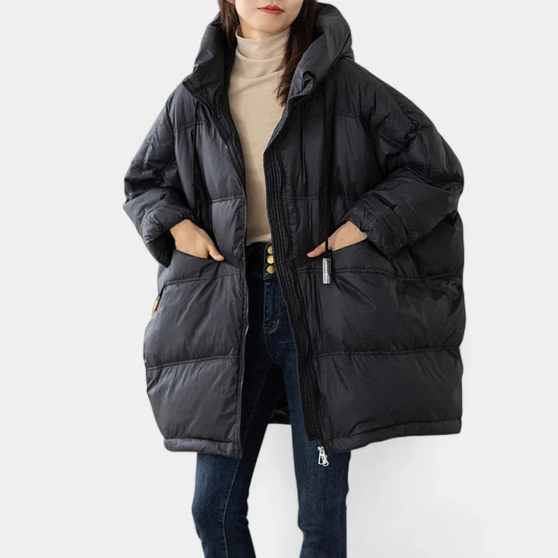 Gleame Puffer Winter Jacket – Oversized Women's Winter Jacket with Hood and Down Filling