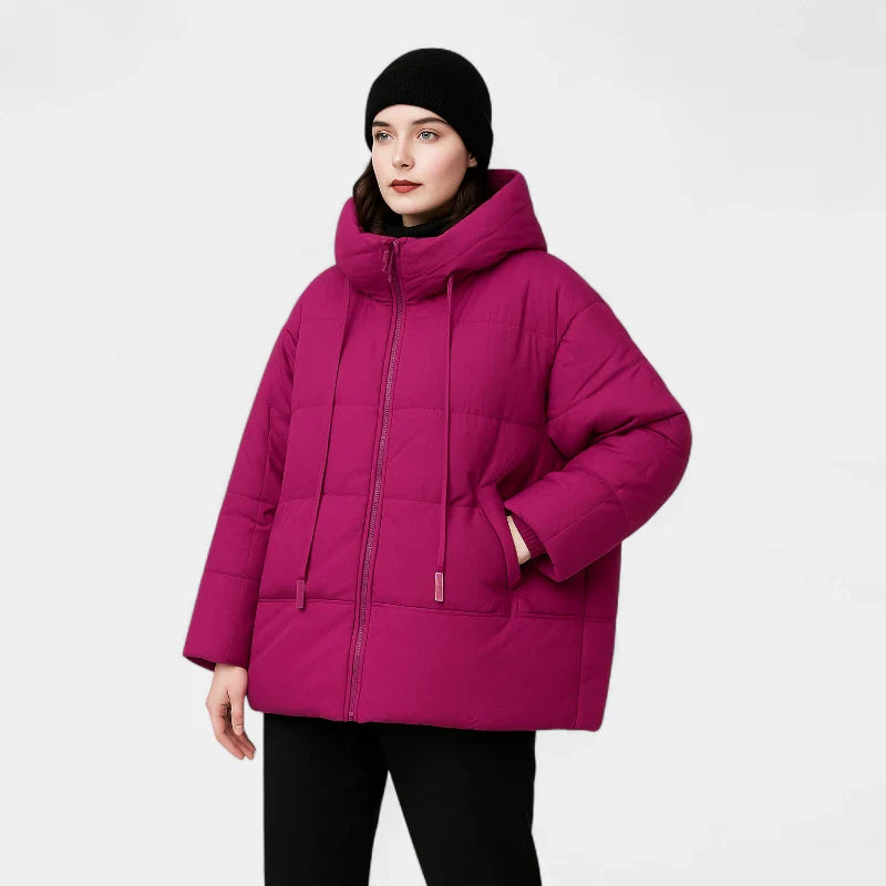 Gleame Puffer Winter Jacket – Oversized Women's Winter Jacket with Hood and Down Filling