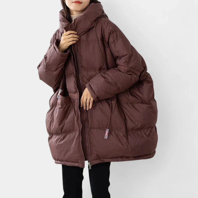 Gleame Puffer Winter Jacket – Oversized Women's Winter Jacket with Hood and Down Filling