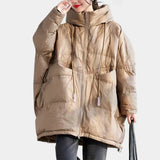 Gleame Puffer Winter Jacket – Oversized Women's Winter Jacket with Hood and Down Filling
