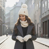 Women's 3-Piece Set - Touchscreen Gloves, Beanie & Scarf