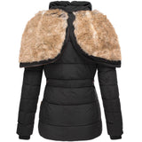 Luxury Winter Puffer Jacket with Faux Fur Hood and Quilted Design